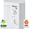Dezumidificator si purificator Woods SW38FW Suedia, filtru SMF, 2 trepte ventilator, suprafata 140 mp, garantie 6 ani